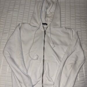brandy melville white zip up jacket